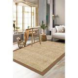 Decomia Home Dijital Kaymaz Yıkanabilir Sisal Görünümlü Salon Halısı Mutfak Halısı Yolluk Balkon Halısı Ev Dekor,Kahverengi 80 X 250