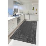 Decomia Home Dijital Kaymaz Yıkanabilir Sisal Jüt Görünümlü Gri Mutfak Halısı Salon Halısı Yolluk Mutfak Dekor