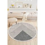 Decomia Home Dijital Kaymaz Yıkanabilir Yuvarlak Modern Salon Halısı Mutfak Halısı Yolluk Balkon Halısı Ev Dekor,Vizon 140 X 140