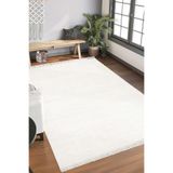 Decomia Home Dijital Saçaklı Kaymaz Yıkanabilir İskandinav Salon Halısı Mutfak Halısı Koridor Halısı Yolluk,Beyaz 140 X 550