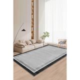 Decomia Home Dijital Yıkanabilir Kaymaz Gri Antrasit Salon Halısı Mutfak Halısı Yolluk Balkon Halısı,Antrasit 100 X 200