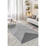 Decomia Home Dijital Yıkanabilir Kaymaz Gri Antrasit Salon Halısı Mutfak Halısı Yolluk Balkon Halısı,Gri 140 X 250