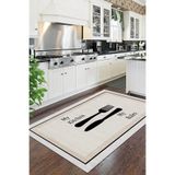 Decomia Home Dijital Yıkanabilir Kaymaz Taban Kitchen Mutfak Halısı Mutfak Dekorasyon,Bej 60 X 400