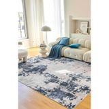 Decomia Home Dijital Yıkanabilir Kaymaz Vintage Salon Halısı Mutfak Halısı Yolluk Balkon Halısı,Mavi 180 X 280