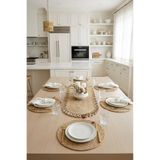 Decomia Home Doğal Jüt Runner ve Amerikan Servis Takımı 7 Parça (1 runner + 6 amerikan servis)