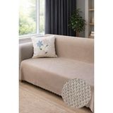 Decomia Home Elora Kabartmalı Yumuşak Koltuk Örtüsü Çok Amaçlı Koltuk Şalı Kaymaz Süngerli (165X205 Cm) - 165 x 210 cm - Kahve
