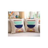 Decomia Home Modern Bohem Tufting Punch Nakışlı Keten Karışımlı İkili Kırlent Kılıfı Salon Dekor (45x45 cm)