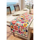 Decomia Home Modern Çiçekli Renkli Dijital Baskı Runner Dekoratif Masa Runnerı (40x140 cm)