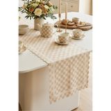Decomia Home Modern Dama Desenli Dijital Baskı Runner Dekoratif Masa Runnerı (40x140 cm)