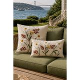 Decomia Home Modern Tufting Punch Nakışlı Keten Karışımlı Kırlent Kılıfı Salon Dekor (43X43)(30X50)