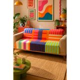 Decomia Home Premium Dokuma Renkli Koltuk Örtüsü Çok Amaçlı Koltuk Şalı Kaymaz Süngerli (165x205 cm)