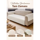 Decomia Home VELORA Kabartmalı Yumuşak Koltuk Örtüsü Çok Amaçlı Koltuk Şalı Kaymaz Süngerli (3 parça)