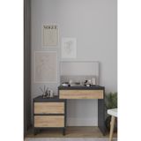 Decomob Viola 3 Çekmeceli, Aynalı Makyaj Masası , Atlantik Çam & Antrasit