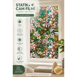 Deconitte Desenli Vitray Gürünümlü Statik Cam Filmi 60X100 cm – Yapışkansız Dekoratif Pencere Folyosu, Buzlu Cam Kaplama Kumlama - 60cmx100cm - 001-Renkli - 1 Adet