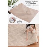 Deconitte Premium Kendinden Yapışkanlı Ahşap Balıksırtı Parke Görünümlü Pvc Zemin Duvar Dolap Kaplama 60X100CM - 60 x 100 cm - Açık Meşe