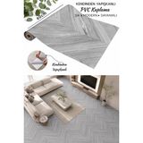 Deconitte Premium Kendinden Yapışkanlı Ahşap Balıksırtı Parke Görünümlü Pvc Zemin Duvar Dolap Kaplama 60X100CM - 60 x 100 cm - Antrasit