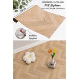 Deconitte Premium Kendinden Yapışkanlı Ahşap Balıksırtı Parke Görünümlü Pvc Zemin Duvar Dolap Kaplama 60X100CM - 60 x 100 cm - Meşe