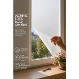 Deconitte Statik Düz Beyaz Buzlu Cam Filmi 60X100 cm Yapışkansız Mahremiyet Sağlayan Dekoratif Cam Kaplama, Kumlama - 60cmx100cm - 001-Renkli - 1 Adet