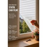 Deconitte Statik Zebra Desenli Buzlu Cam Filmi Yapışkansız 60X100CM, Geçişli Enine Çizgili, Pencere Kaplama, Kumlama, Mahremiyet Filmi - 60cmx100cm - Beyaz - 1 Adet