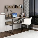 Deconode 120 cm Kahverengi Majestic Raflı Çalışma Masası