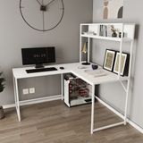 Deconode Cornermaster Raflı L Köşe Çalışma Masası - 150 X 60 - Beyaz