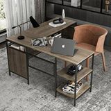 Deconode Deluxe Köşe Çalışma Masası Kahverengi Metal parçalar Siyah, Ahşap parçalar Kahverengi renktedir