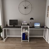 Deconode Duodesk 2 Kişilik Çalışma Masası - 240 X 50 - Beyaz - Antrasit