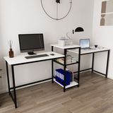 Deconode Duodesk 2 Kişilik Çalışma Masası - 240 X 50 - Beyaz - Siyah