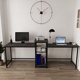 Deconode Duodesk 2 Kişilik Çalışma Masası Antrasit Metal parçalar siyah, ahşap parçalar antrasittir.
