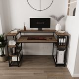 Deconode Vista Kahverengi 158x60 Raflı Çalışma Masası
