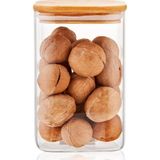Deconox 1100ML Sızdırmaz Vakumlu Bambu Kapaklı Borosilikat Kavanoz – Hava Geçirmez & Dayanıklı Saklama Kabı - Standart