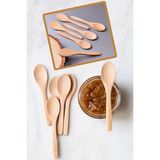 Deconox 12 Adet Bambu Baharat Kaşığı ve Mama Kaşığı, Bambu Reçel Bal Kaşığı 12 Adet