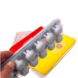 Deconox 12'li Yuvarlak Silikon Tabanlı Kapaklı Bas Çıkar Buz Kalıbı 26x9 Cm, 12'li Silikon Tabanlı Buz Kalıbı, Kapaklı Bas Çıkar Buzluk