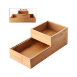 Deconox 2'li Çok Amaçlı Bambu Organizer Set - Büyük ve Küçük Boy Banyo, Mutfak ve Ofis Düzenleyici Kutu - Ahşap Dekoratif Saklama Seti (33x16x12 cm & 15x15x6 cm)