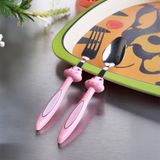 Deconox 2'li Figür Modelli Paslanmaz Çelik Bebek Mama Seti – Çatal ve Kaşık, Mavi ve Pembe Renk Seçenekleri, Ergonomik ve Güvenli Tasarım (PEMBE)