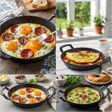 Deconox 2'li Granit Alüminyum Döküm Sahan Seti / Yapışmaz Yumurta & Kızartma Tavası / Granit - Çok Renkli