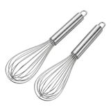 Deconox 2'li Paslanmaz Çelik Mini Çırpıcı Seti, 20 cm Tel Çırpıcı, Metal Saplı Yumurta Sos Krema Karıştırıcı, Askı Halkalı Mutfak Çırpma Aparatı