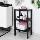 Deconox 3 Katlı Köşe Rafı | Banyo, Mutfak ve Kiler İçin Yer Tasarruflu Organizer | Çok Amaçlı Plastik Raf | 3 Farklı Renk Seçeneği (38x29x74cm) (SİYAH)