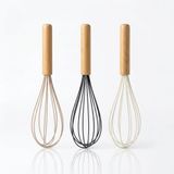 Deconox 30 cm Bambu Saplı Silikon Çırpıcı, Kek Hamuru Sos Krema Yumurta ve Karışımlar İçin El Çırpıcısı, Yapışmaz Yüzeylere Uygun, 3 Renk Asorti Karışık Gönderim