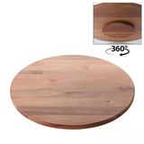 Deconox 34 Cm Dönerli Akasya Sunum Tepsisi, 360 Derece Dönen Yuvarlak Ahşap Servis Tabağı, Kahvaltı, Peynir, Meyve, Pasta Ve İkram Sunumu İçi