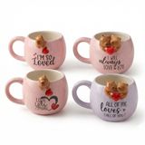 Deconox 3D Sarkan Capybara Figürlü Porselen Kupa - 420 ml Büyük Boy Kaliteli Porselen Bardak - 4 Farklı Modelden Biri (Sürpriz/Asorti) - Sevimli Hayvanlı Hediyelik Mug