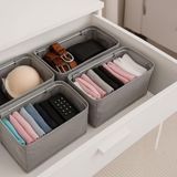 Deconox 4 Adet Tek Boy Katlanabilir Çekmece Organizer Seti | Dolap İçi Saklama Kutusu | İç Giyim, Çorap ve Aksesuar Düzenleyici | Telli Dik Duruş Sağlayan Kumaş Dolap Düzenleyici 30x15x12.5cm