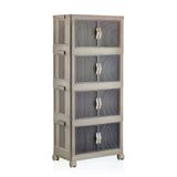 Deconox 4 Kat Portatif Organizer Tekerlekli Çok Amaçlı Katlanabilir Dolap, Kapaklı Düzenleyici Raf Mutfak, Banyo, Çocuk Odası, Garaj Ve Ardiye