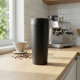 Deconox 400 ml Siyah Termos Kupa - Çift Katmanlı Paslanmaz Çelik Seyahat Bardağı (Travel Mug) - 4-6 Saat Sıcak/Soğuk Tutan Kilitli Kapaklı Kahve Termosu (BPA Free)
