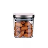 Deconox 450 Ml Metal Kapaklı Borosilikat Cam Kavanoz, Silikon Contalı Kuru Gıda Saklama Kabı, Kahve Çay Baharat Kuruyemiş İçin Şeffaf Cam Erz