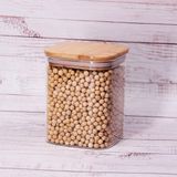 Deconox 450ml Sızdırmaz Vakumlu Bambu Kapaklı Borosilikat Cam Kavanoz – Hava Geçirmez & Dayanıklı Gıda Saklama Kabı (10cm x 10cm)
