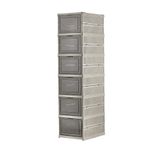 Deconox 6 Katlı, Katlanabilir Ayakkabılık, Taşınabilir Çok Amaçlı, Geniş, Katlanabilir Dolap ve Raf, Katlanır Taşınabilir Premium Portatif Organizer Ayakkabılık (25,5cm x 34,5cm x 105,5cm) (TOPRAK)