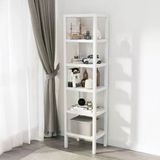 Deconox 6 Katlı Köşe Rafı | Banyo, Mutfak ve Kiler İçin Yer Tasarruflu Organizer | Çok Amaçlı Plastik Raf | 3 Farklı Renk Seçeneği (38x29x152 cm) Dikey ve Yatay Kullanım (BEYAZ)