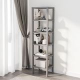 Deconox 6 Katlı Köşe Rafı | Banyo, Mutfak ve Kiler İçin Yer Tasarruflu Organizer | Çok Amaçlı Plastik Raf | 3 Farklı Renk Seçeneği (38x29x152 cm) Dikey ve Yatay Kullanım (GRİ)