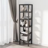 Deconox 6 Katlı Köşe Rafı | Banyo, Mutfak ve Kiler İçin Yer Tasarruflu Organizer | Çok Amaçlı Plastik Raf | 3 Farklı Renk Seçeneği (38x29x152 cm) Dikey ve Yatay Kullanım (SİYAH)